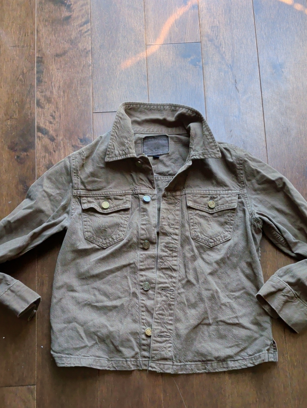 True Religion Women's Olive Utility Jean Jacket